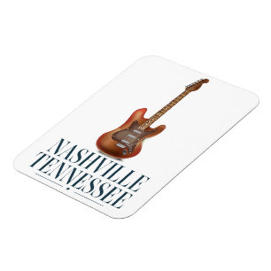 Nashville Tennessee Guitar travel poster Magnet
