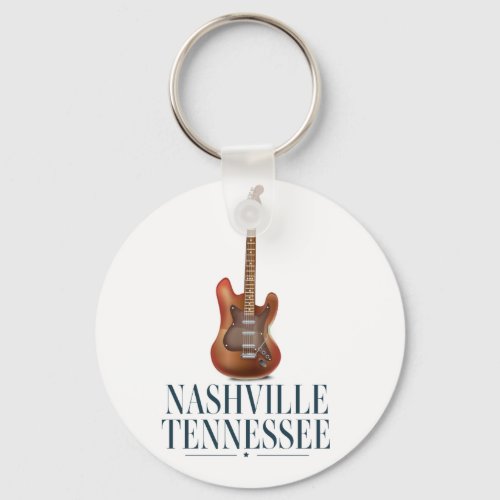 Nashville Tennessee Guitar travel poster Magnet Cl Keychain