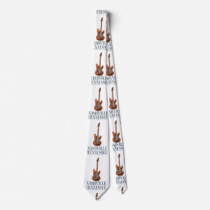 Nashville Tennessee Guitar travel poster Magnet Cl Neck Tie