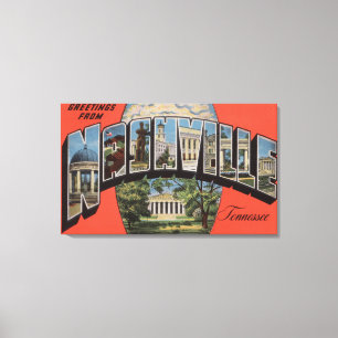 Nashville, Tennessee - Large Letter Scenes 2 Canvas Print