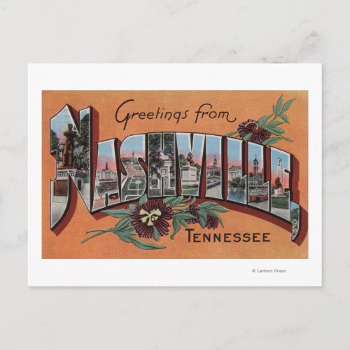 Nashville Tennessee _ Large Letter Scenes Postcard