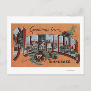 Nashville, Tennessee - Large Letter Scenes Postcard