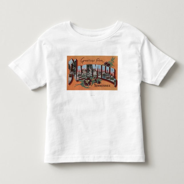 Nashville, Tennessee - Large Letter Scenes Toddler T-shirt (Front)