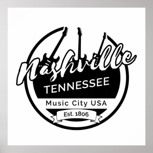 Nashville Tennessee Music City   Poster