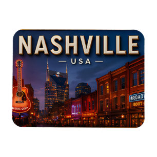 Nashville Tennessee Music City Souvenir Gift Magnet