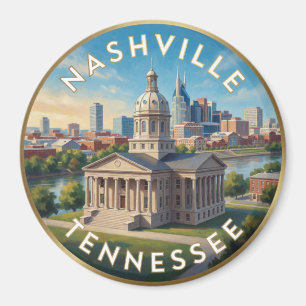 Nashville Tennessee Music City Travel Art Magnet