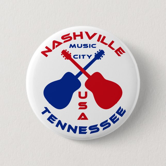Nashville, Tennessee Music City USA Button (Front)