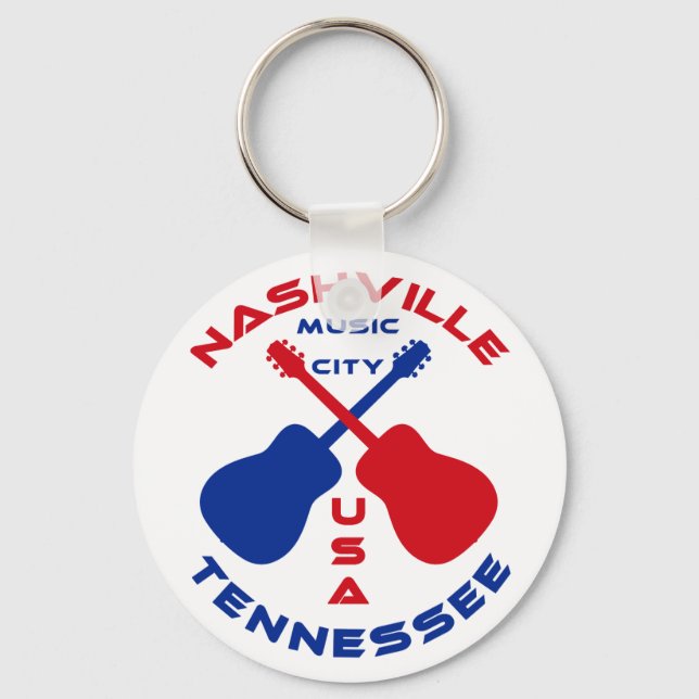 Nashville, Tennessee Music City USA Keychain (Front)