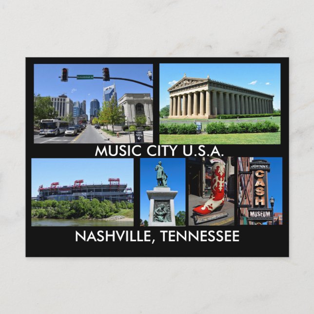 Nashville Tennessee Music City USA Postcard (Front)