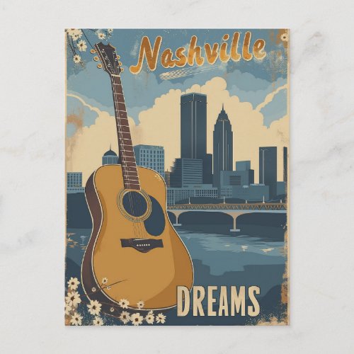 Nashville Tennessee  Music City Vintage Postcard