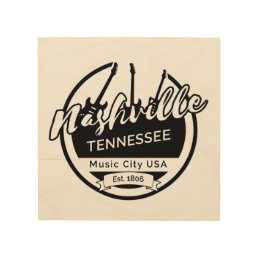 Nashville Tennessee Music City  Wood Wall Art
