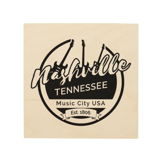 Nashville Tennessee Music City  Wood Wall Art (Front)