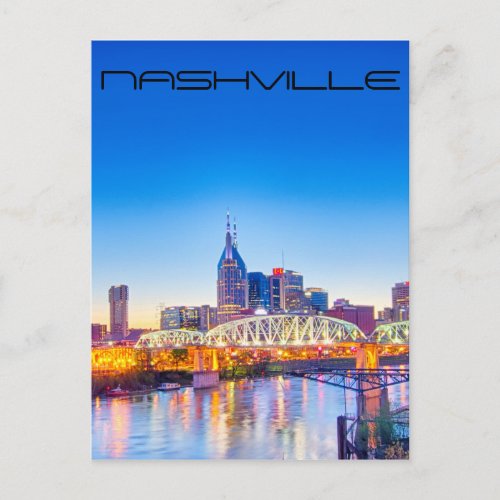 Nashville Tennessee night skyline Postcard