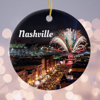 Nashville Tennessee Nightlife Photo Ceramic Ornament by whereabouts at Zazzle