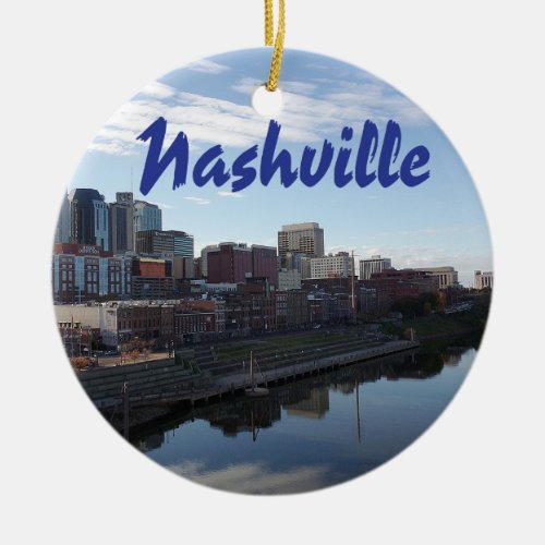 Nashville Tennessee photo with city skyline Ceramic Ornament