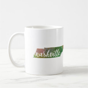 Nashville, Tennessee pink and green watercolor Coffee Mug