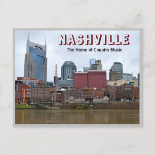 Nashville Tennessee Riverfront Holiday Postcard
