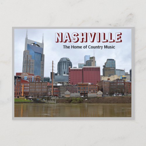 Nashville Tennessee Riverfront Holiday Postcard