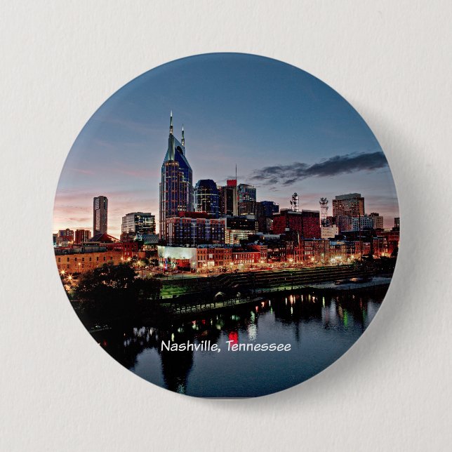 Nashville, Tennessee skyline Button (Front)