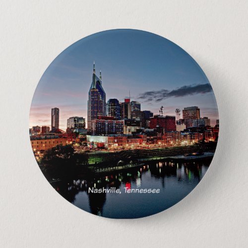 Nashville Tennessee skyline Button