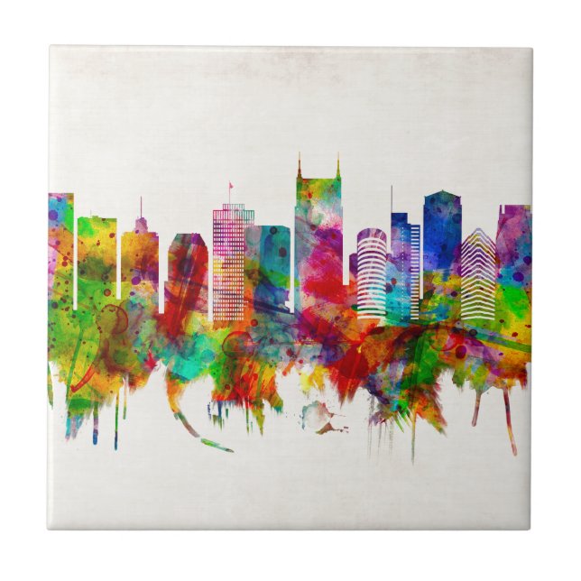 Nashville Tennessee Skyline Ceramic Tile (Front)