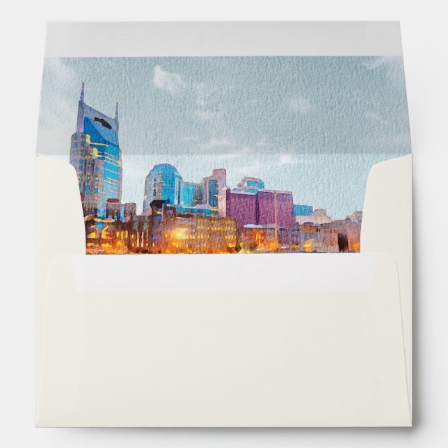 NASHVILLE Tennessee Skyline Destination Travel Envelope (Back (Bottom))