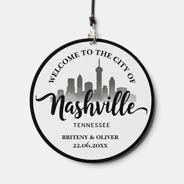 Nashville Tennessee Skyline destination Weeding   Wind Chime (Front)