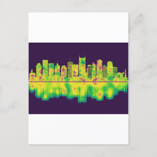 Nashville Tennessee Skyline Holiday Postcard
