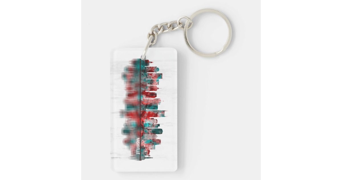 Zazzle Louisville, KY Stylized Skyline Custom Slogan Keychain