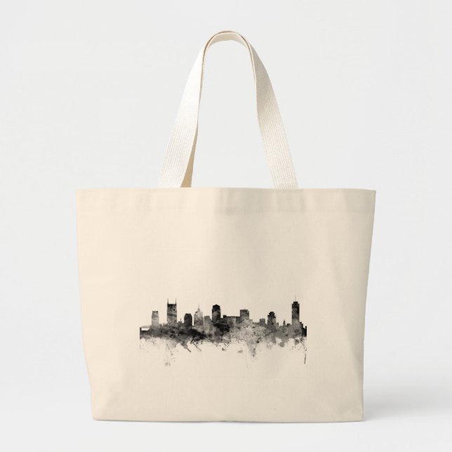 Nashville Tennessee Skyline Large Tote Bag (Front)