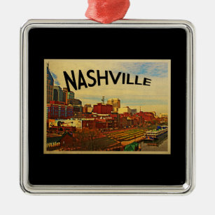 Nashville Tennessee Skyline Metal Ornament