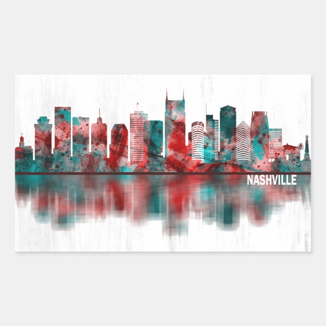 Nashville Tennessee Skyline Rectangular Sticker (Front)