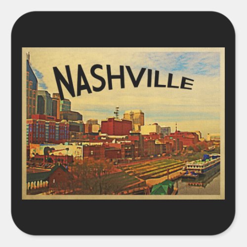 Nashville Tennessee Skyline Square Sticker