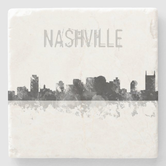 NASHVILLE, TENNESSEE SKYLINE STONE COASTER (Front)