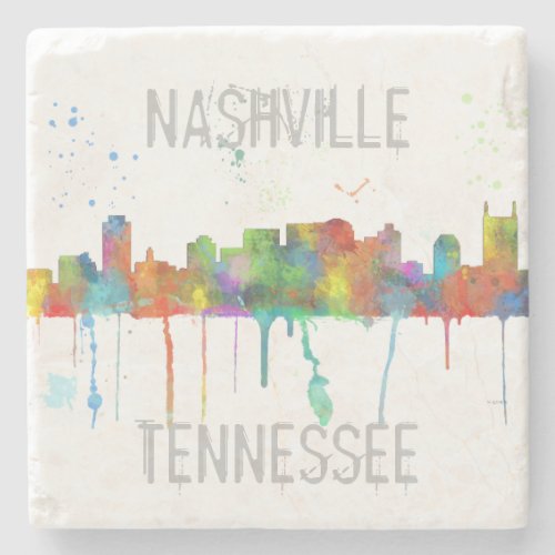 NASHVILLE TENNESSEE SKYLINE _ Stone Coaster