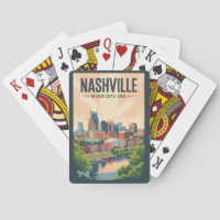 Nashville Tennessee Skyline Travel Art Vintage