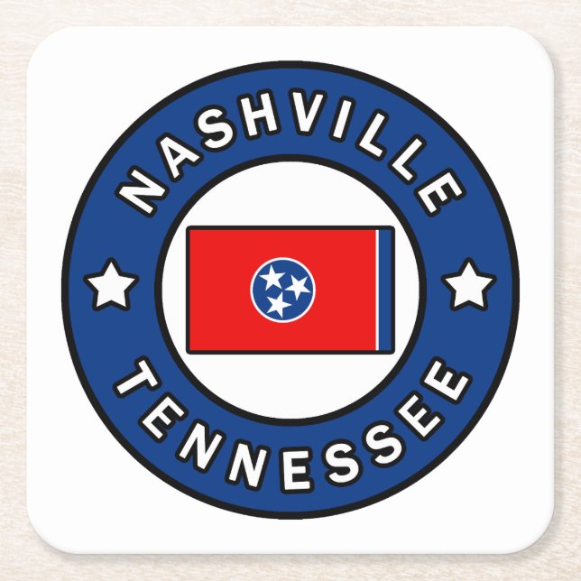 Nashville Tennessee Square Paper Coaster (Front)