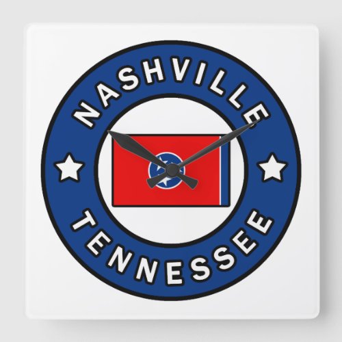 Nashville Tennessee Square Wall Clock