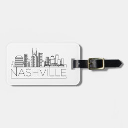 Nashville, Tennessee Stylized Skyline Luggage Tag