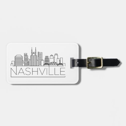 Nashville Tennessee Stylized Skyline Luggage Tag