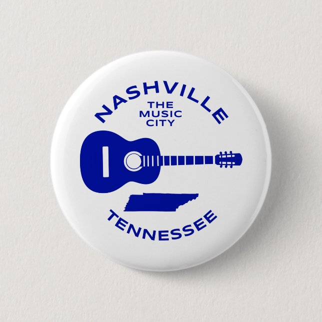 Nashville Tennessee The Music City Button (Front)