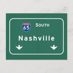 Nashville Tennessee tn Interstate Highway Freeway Postcard