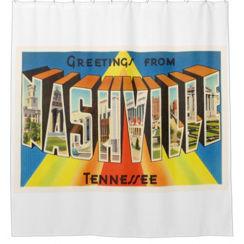 Nashville Tennessee TN Old Vintage Travel Souvenir Shower Curtain