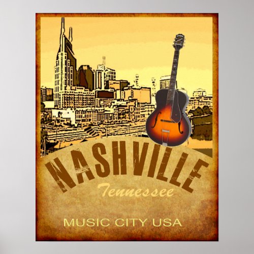 Nashville Tennessee Travel Poster