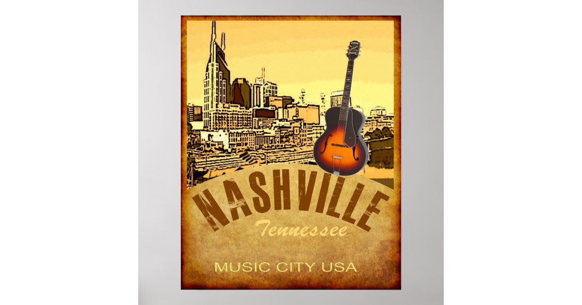 Nashville Tennessee Travel Poster | Zazzle