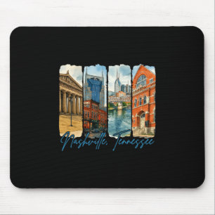 Nashville Tennessee Traveling Brushstroke Souvenir Mouse Pad