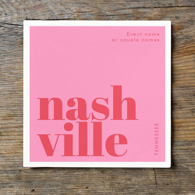 Nashville Tennessee typography party Paper Napkin (Creator Uploaded)