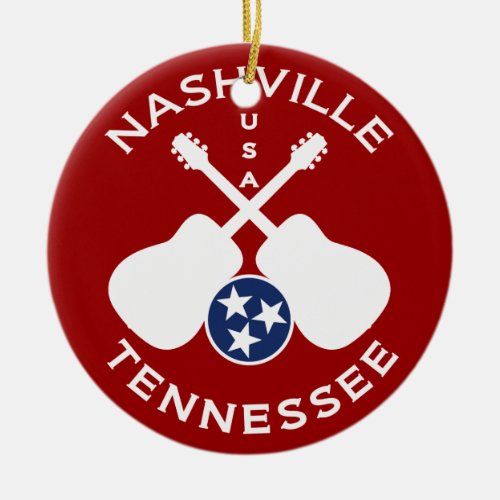 Nashville Tennessee USA Ceramic Ornament