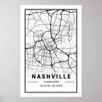 Nashville Tennessee USA Travel City Map