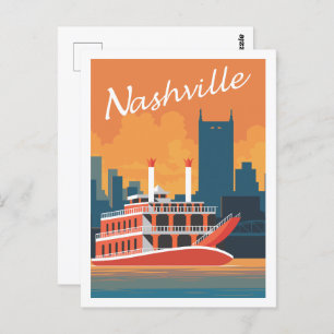 Nashville Tennessee USA Travel Place Illustration Postcard
